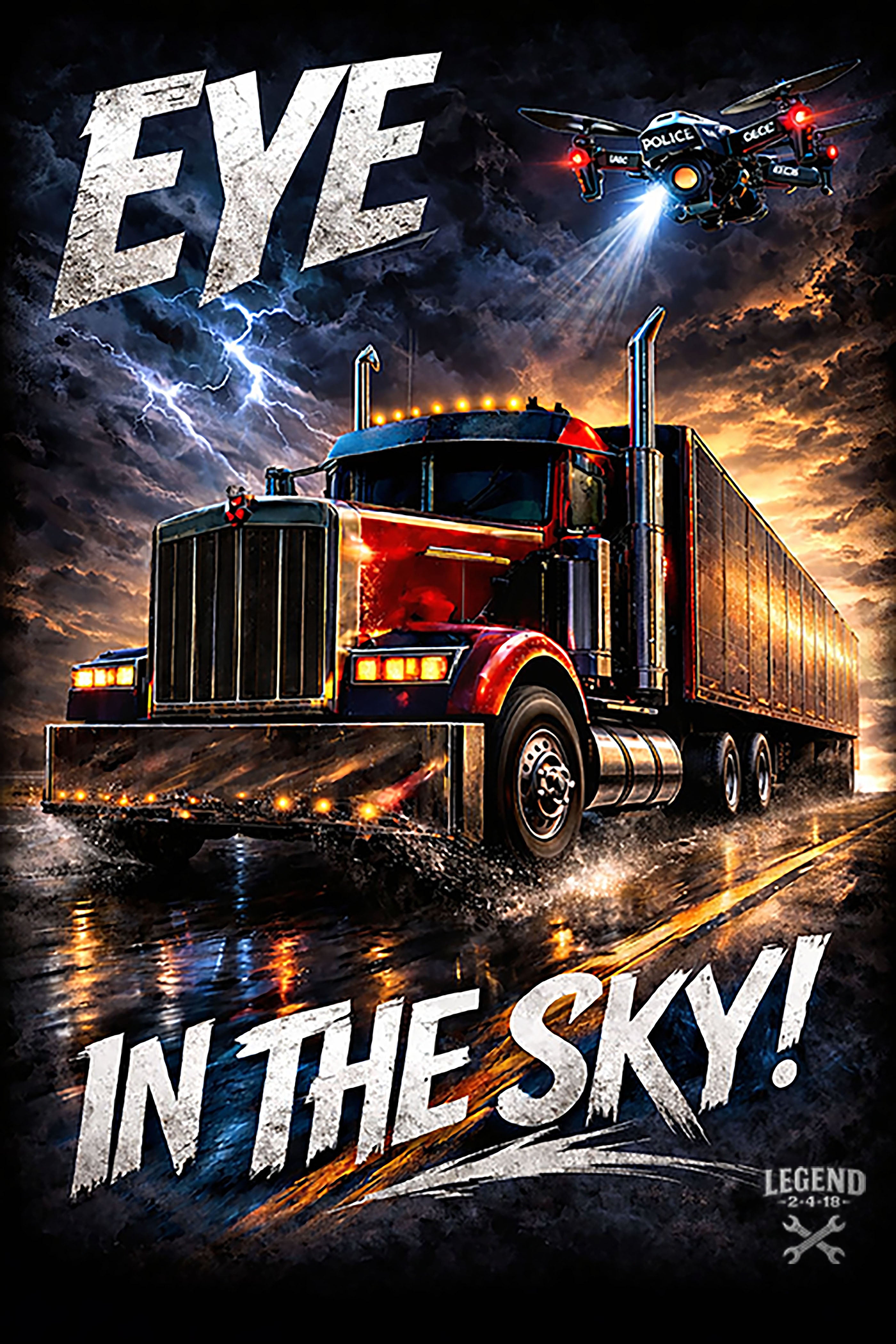 Eye in the Sky - Trucker Storm Graphic Tee & Hoodie